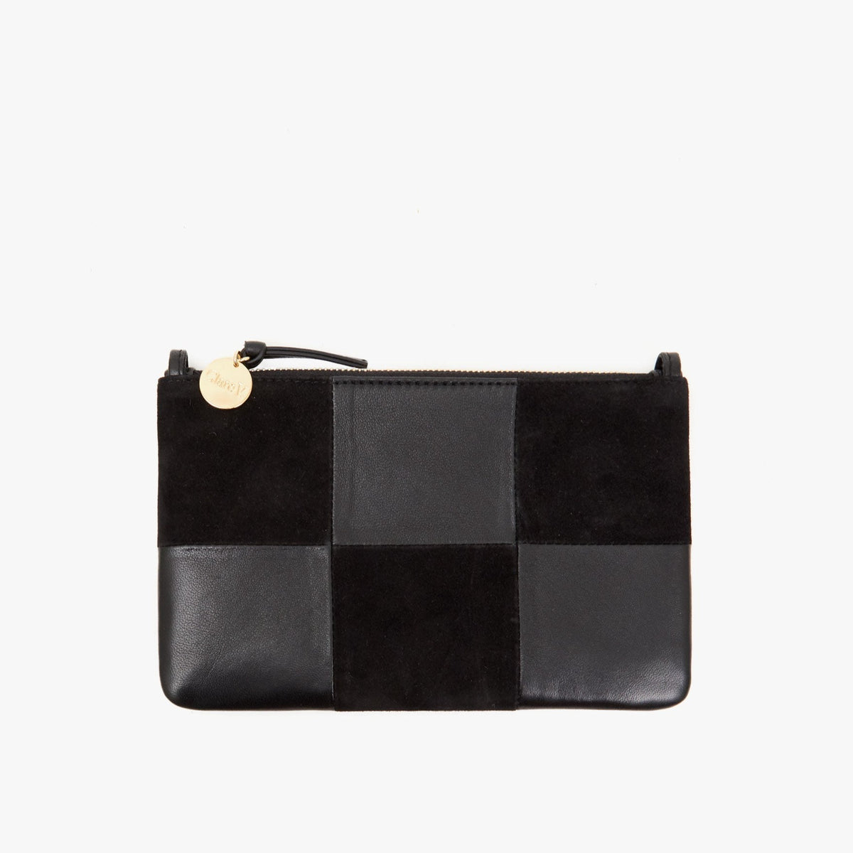 Clare V. Wallet Clutch w. Tabs - Black Nappa/Silver Studs