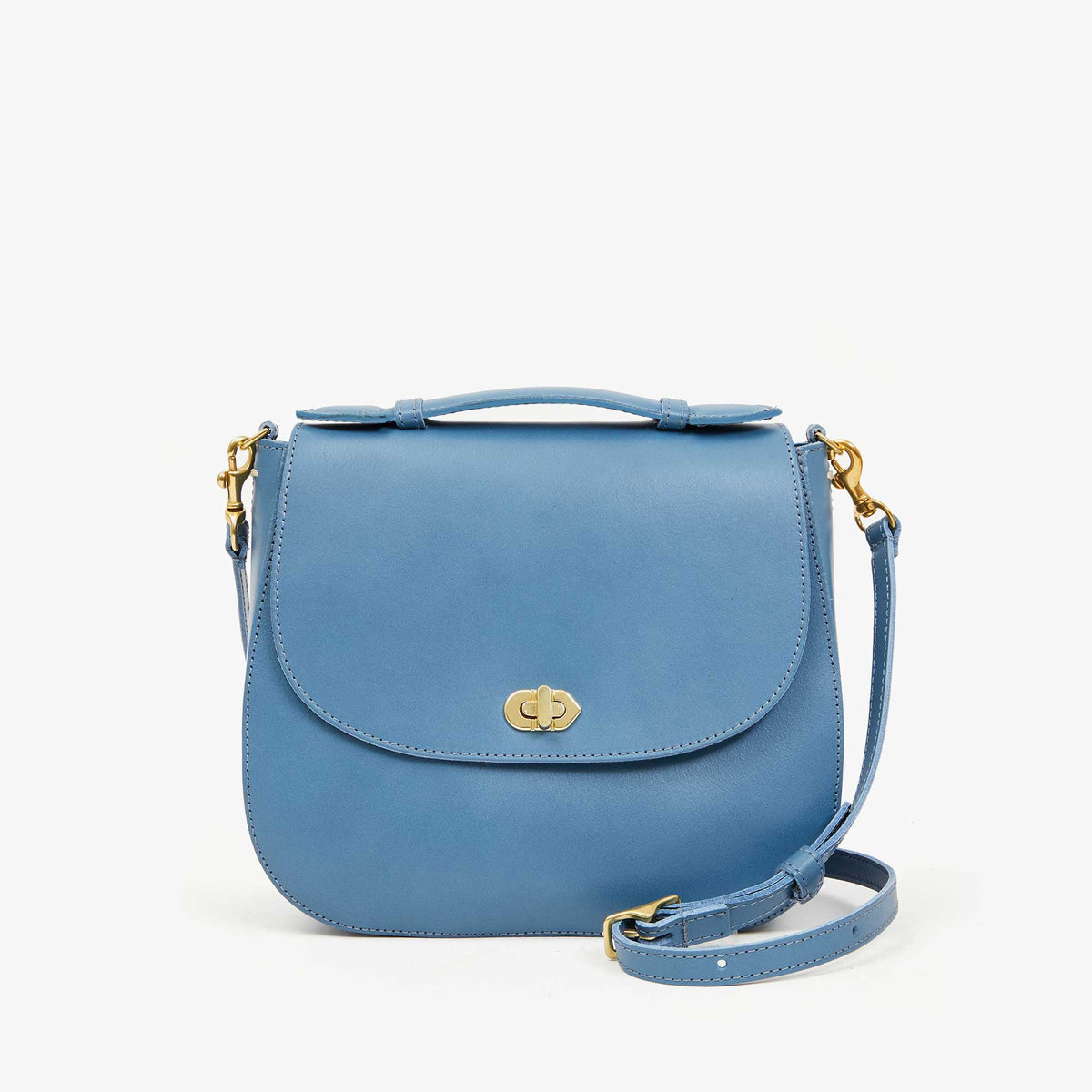 Clare V. | Turnlock Louis Bag, Desert Blue – LAPIS