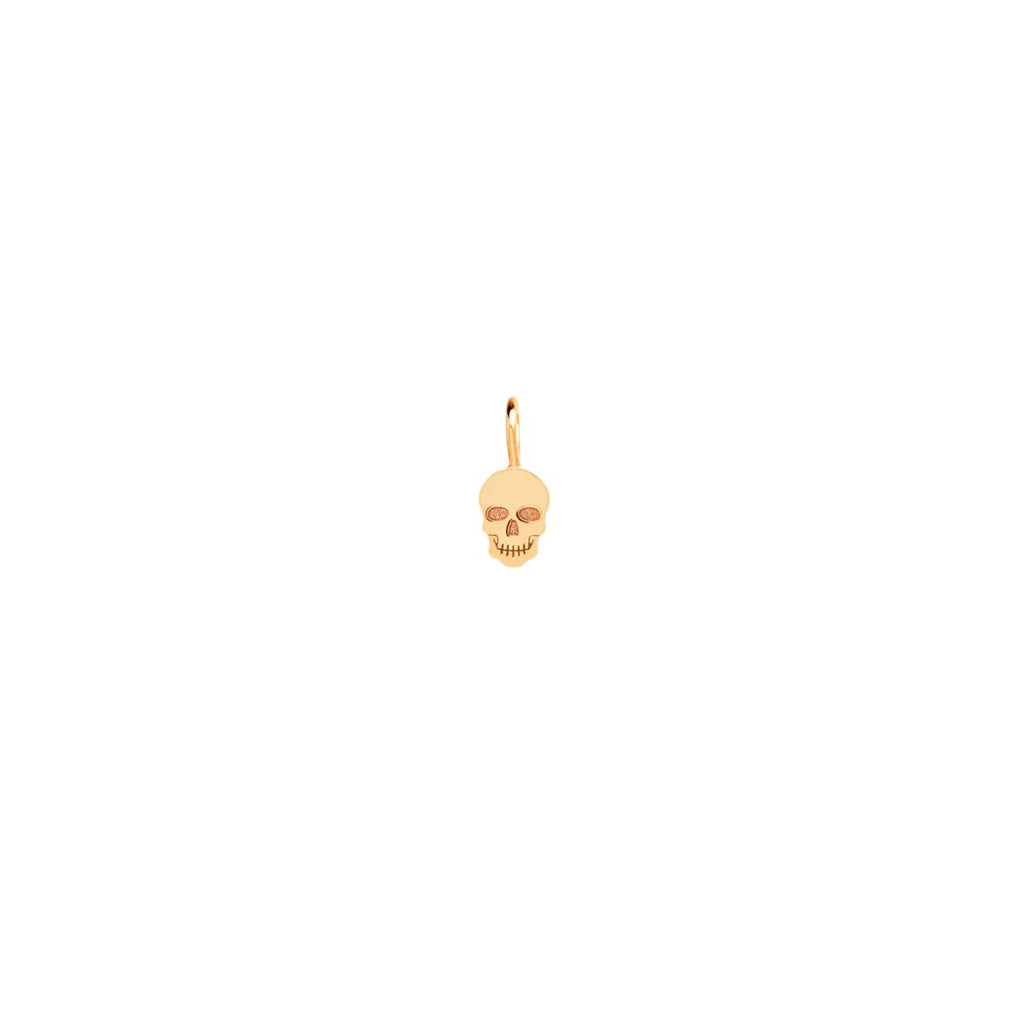 Zoe Chicco gold skull charm, front view