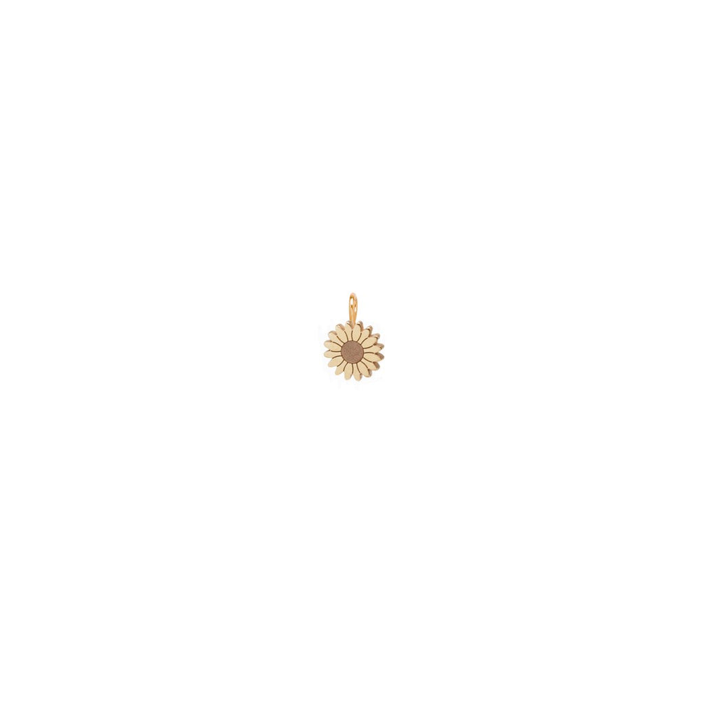 Zoe Chicco gold sunflower charm, front view