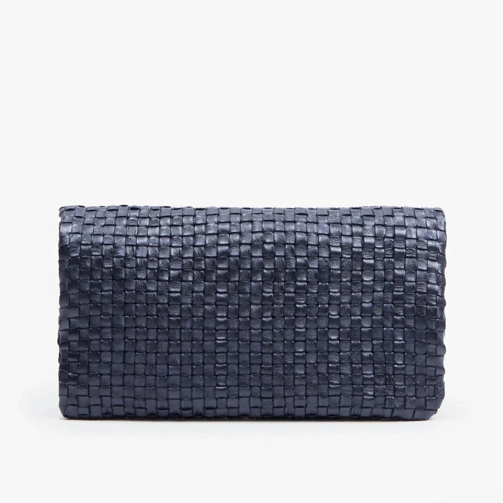 Clare V Foldover Clutch w/ Tabs Suede and Nappa Patchwork HB-CL-FO-100