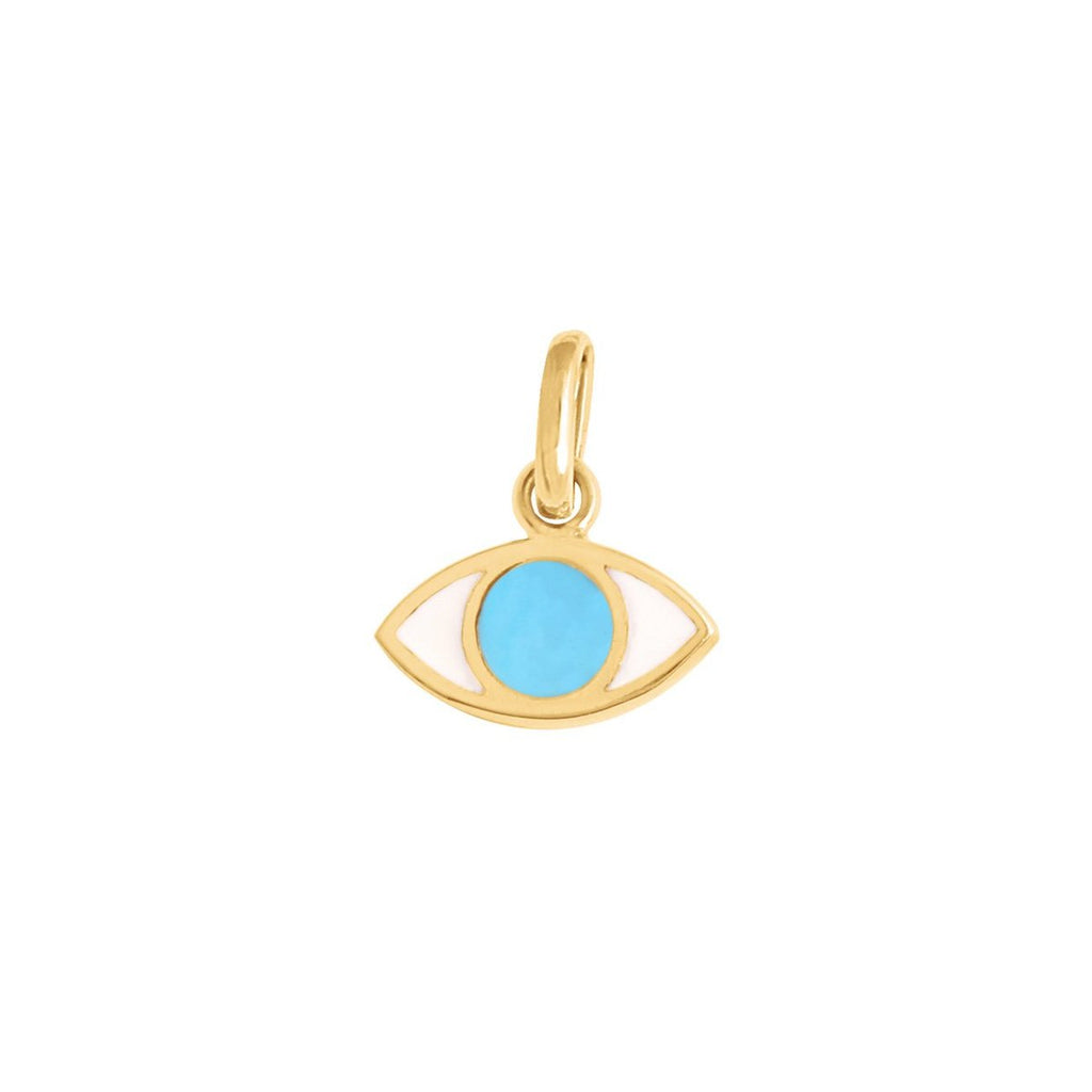 Gigi Clozeau turquoise and gold eye charm, front view