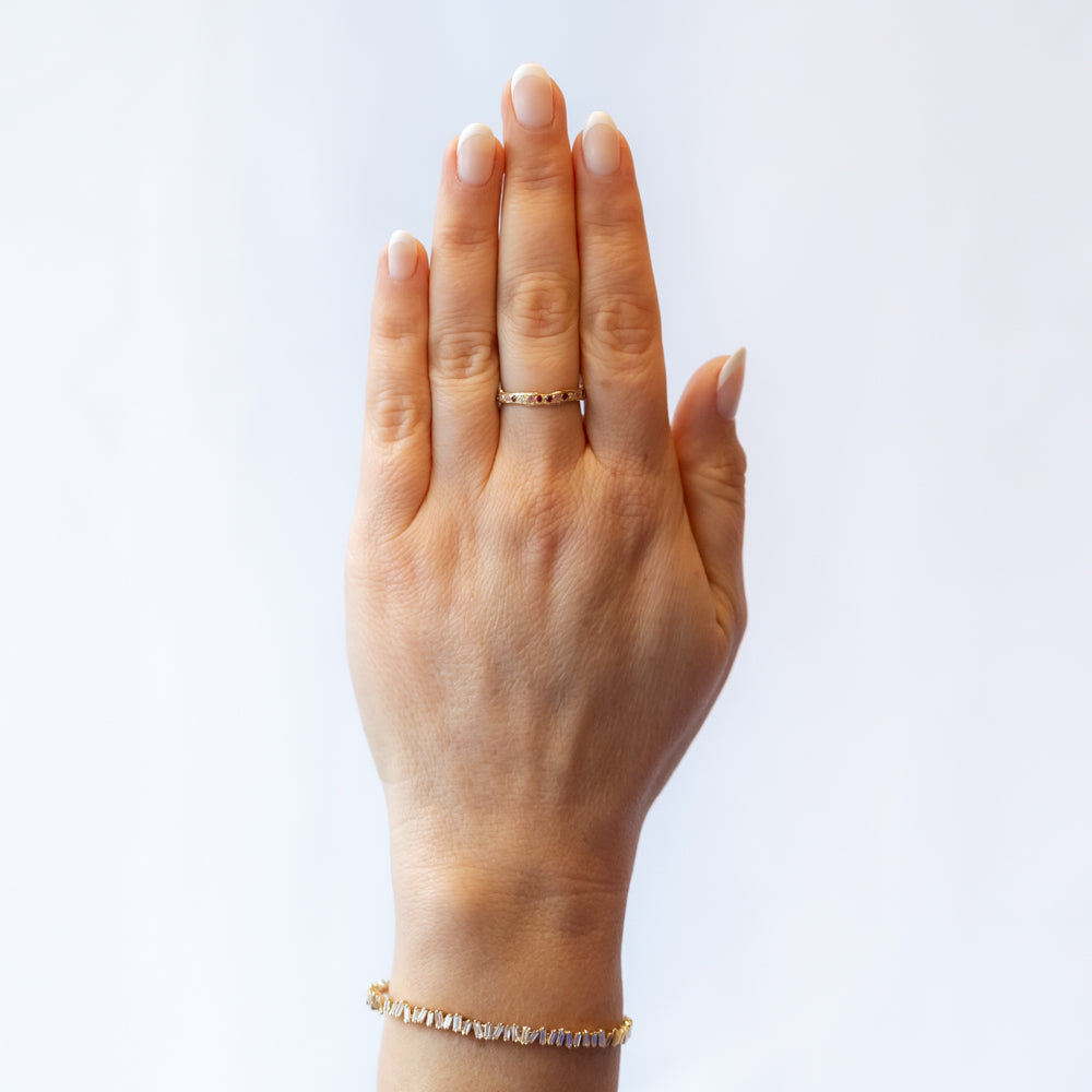 Ruth Tomlinson | Ruby, Sapphire and Diamond Eternity Band
