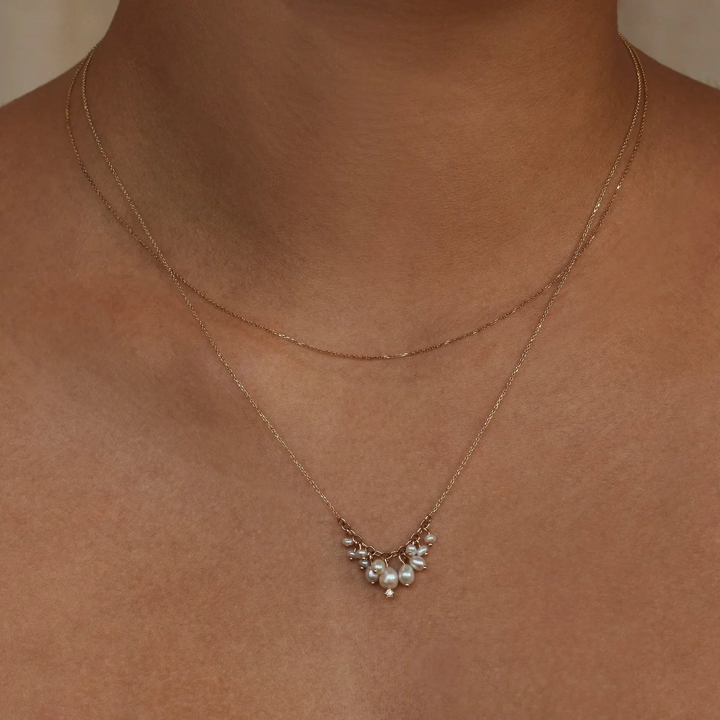 Shadow Pearl and Diamond Necklace