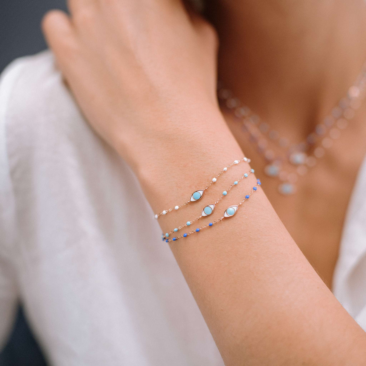 Classic Gigi Eye Bracelet, Bleuet