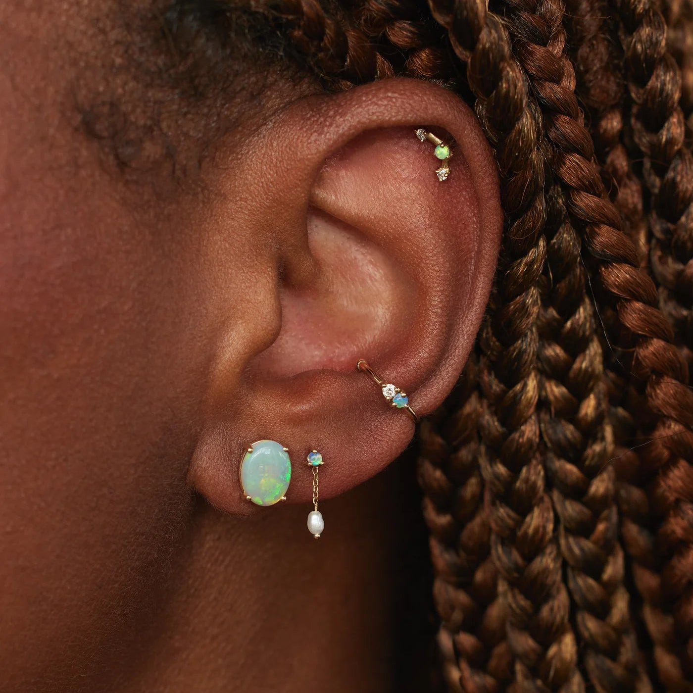 XL Oval Opal Studs