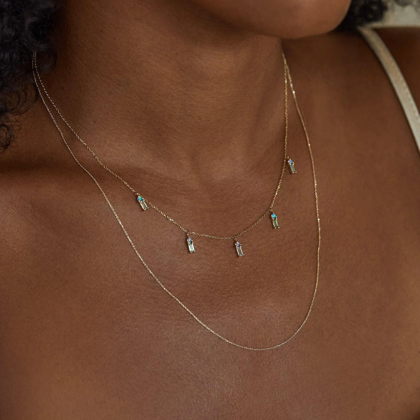 Tourmaline and Opal Crest Necklace