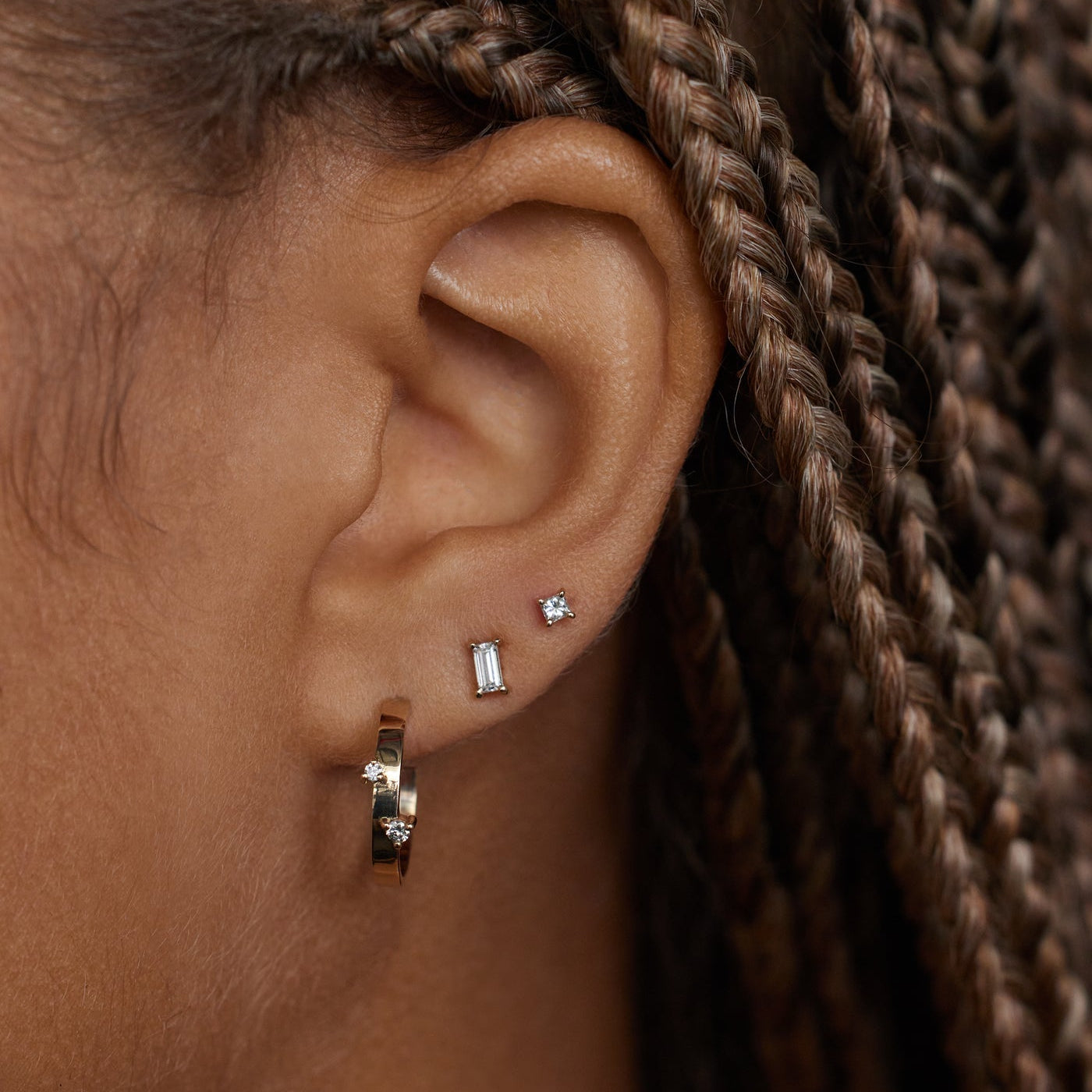 Diamond Bove Hoop Earrings