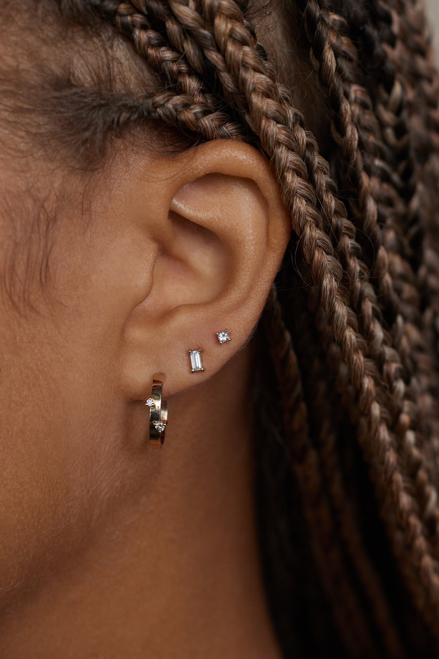 Wwake | Diamond Bove Hoop Earrings
