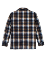 Wool Jac-Shirt, Brown and Light Blue Multi Plaid