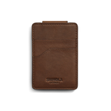 Magnetic Money Clip Card Wallet, Medium Brown