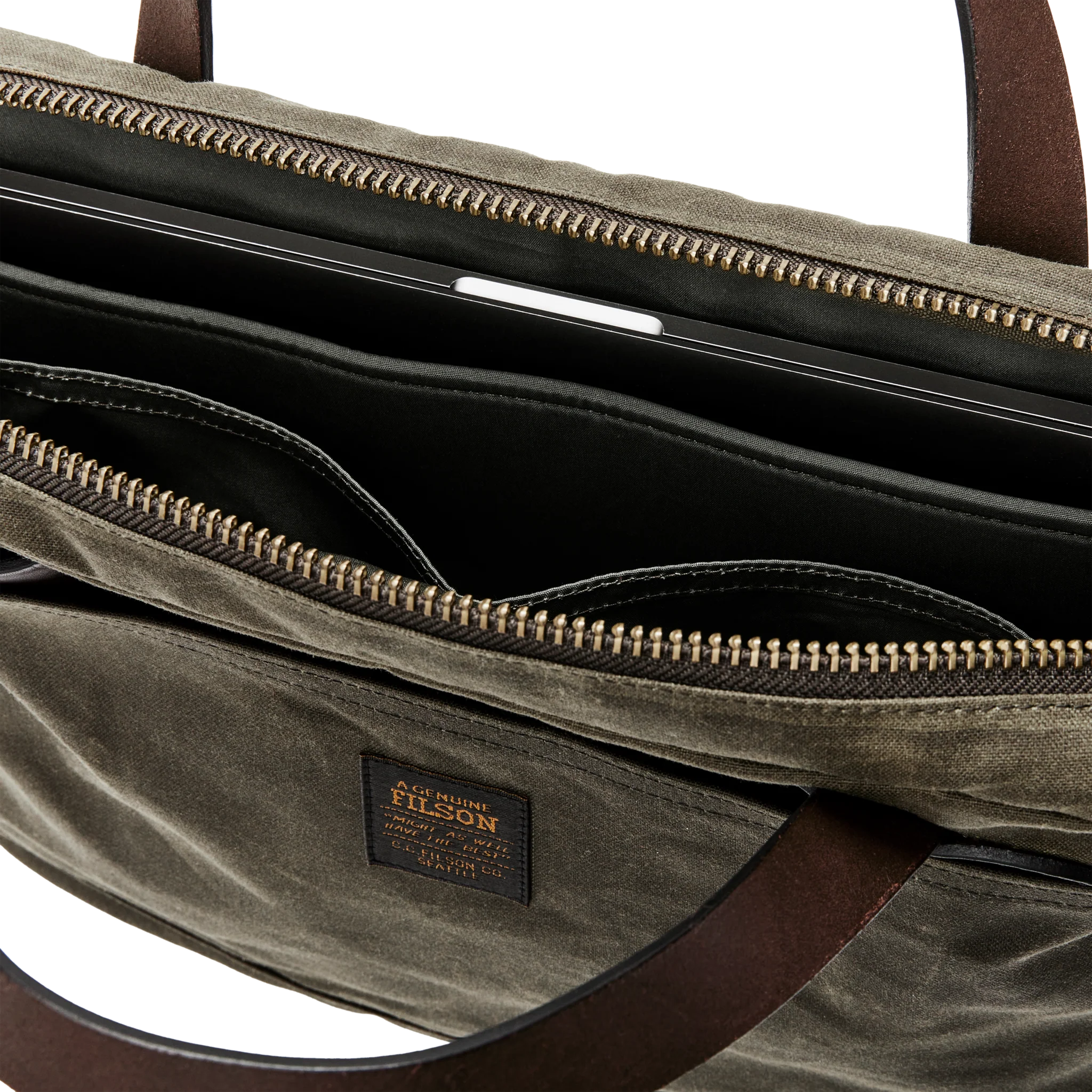 Tin Cloth Compact Briefcase, Otter Green