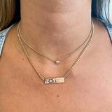 Emerald Cut Diamond Curb Chain Necklace