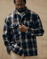 Wool Jac-Shirt, Brown and Light Blue Multi Plaid
