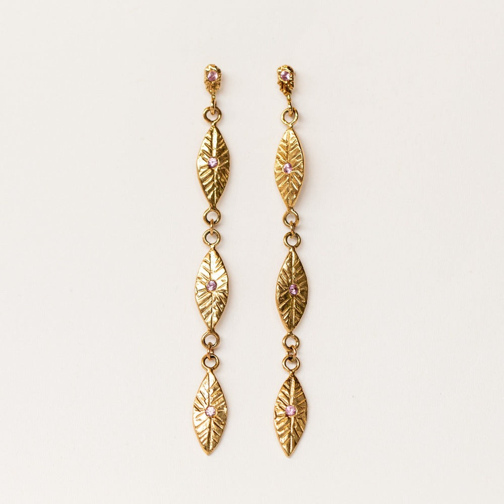 Divine Petal Long Drop Earrings
