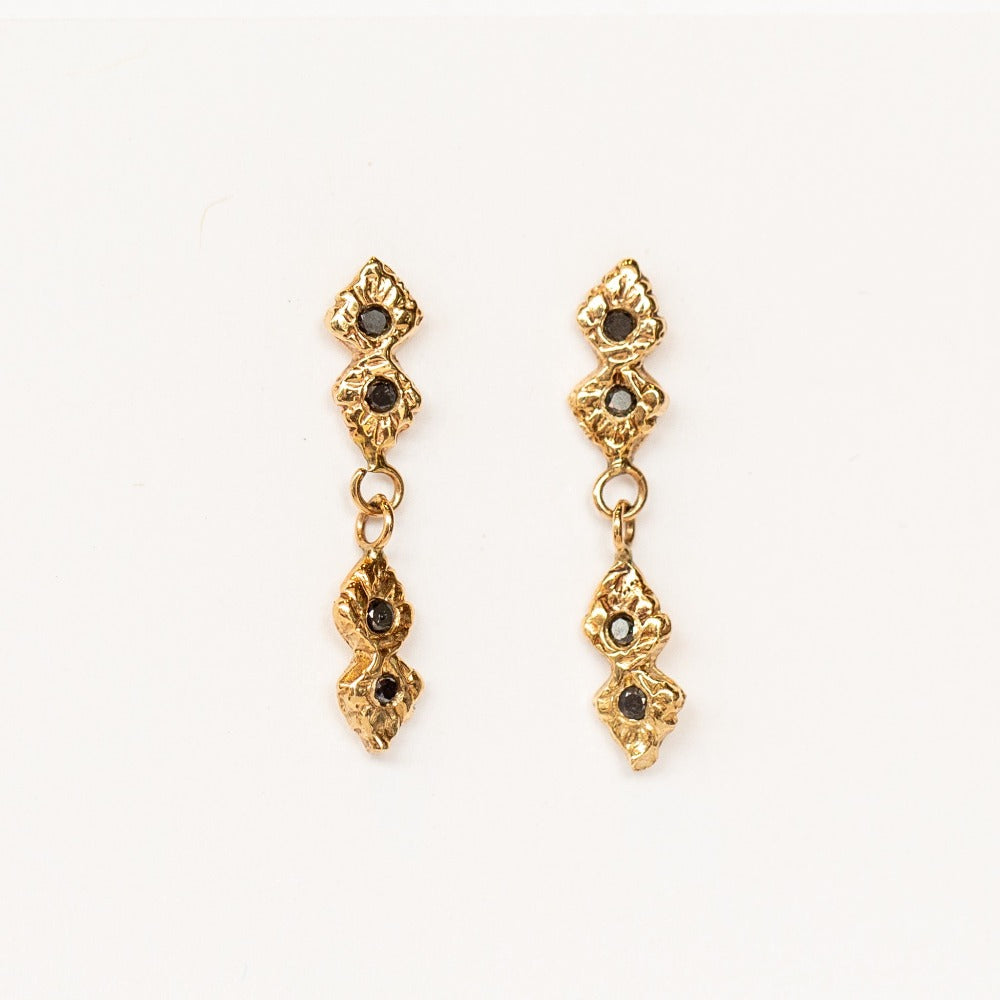 Black Diamond Light Ray Earrings