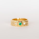 Warrior Light Band with Emerald and Diamonds
