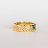 Warrior Light Band with Emerald and Diamonds