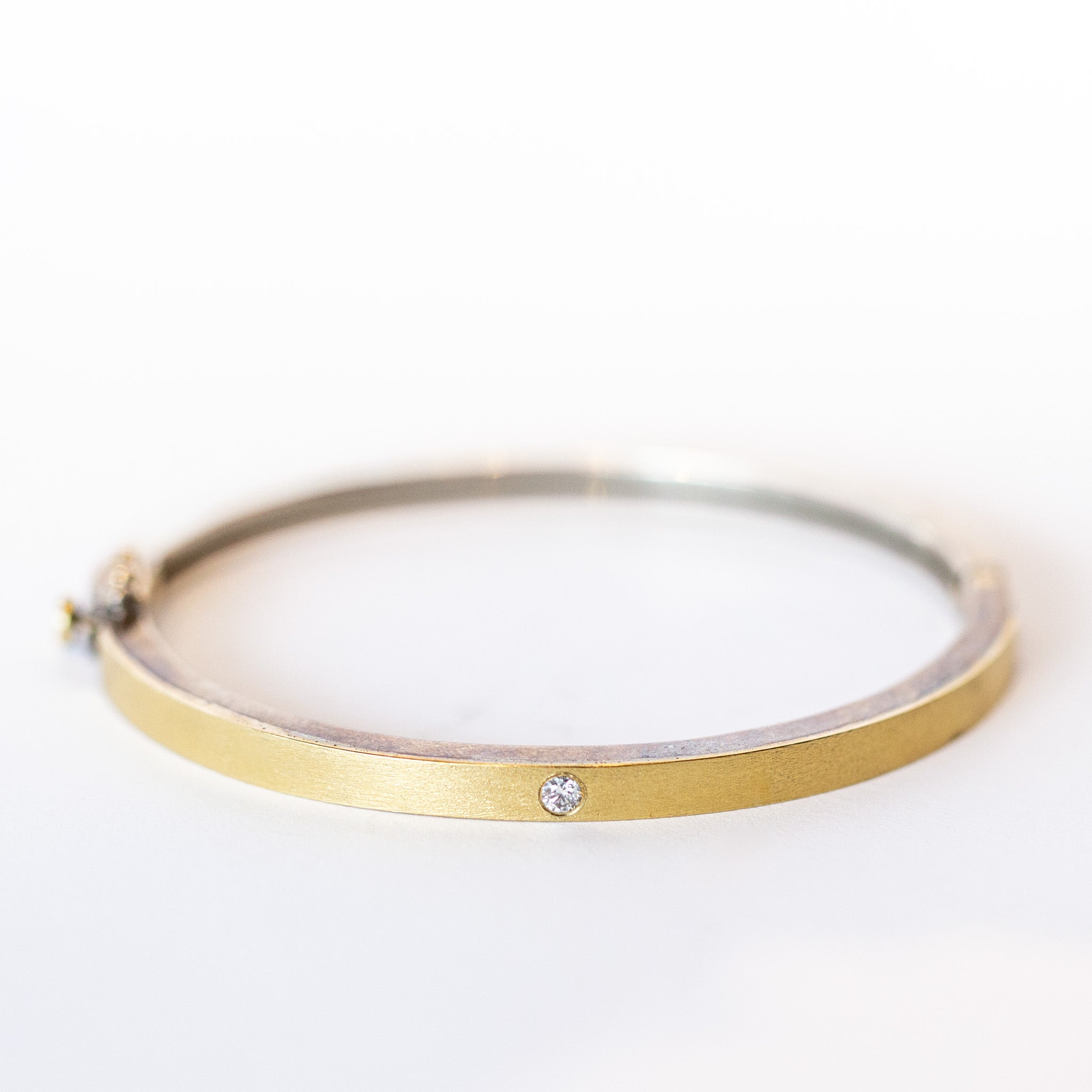 Rene Escobar Orly Diamond Rose Gold Bangle Bracelet