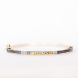 Zoe 2.5mm Silver, Gold and Diamond Bangle
