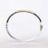 Zoe 2.5mm Silver, Gold and Diamond Bangle