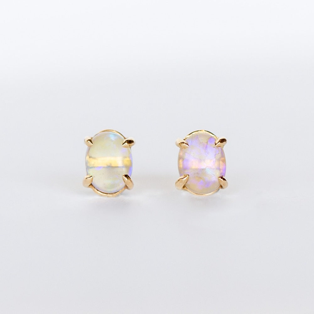 Petite Baleine | Oval Australian Opal Stud Earrings