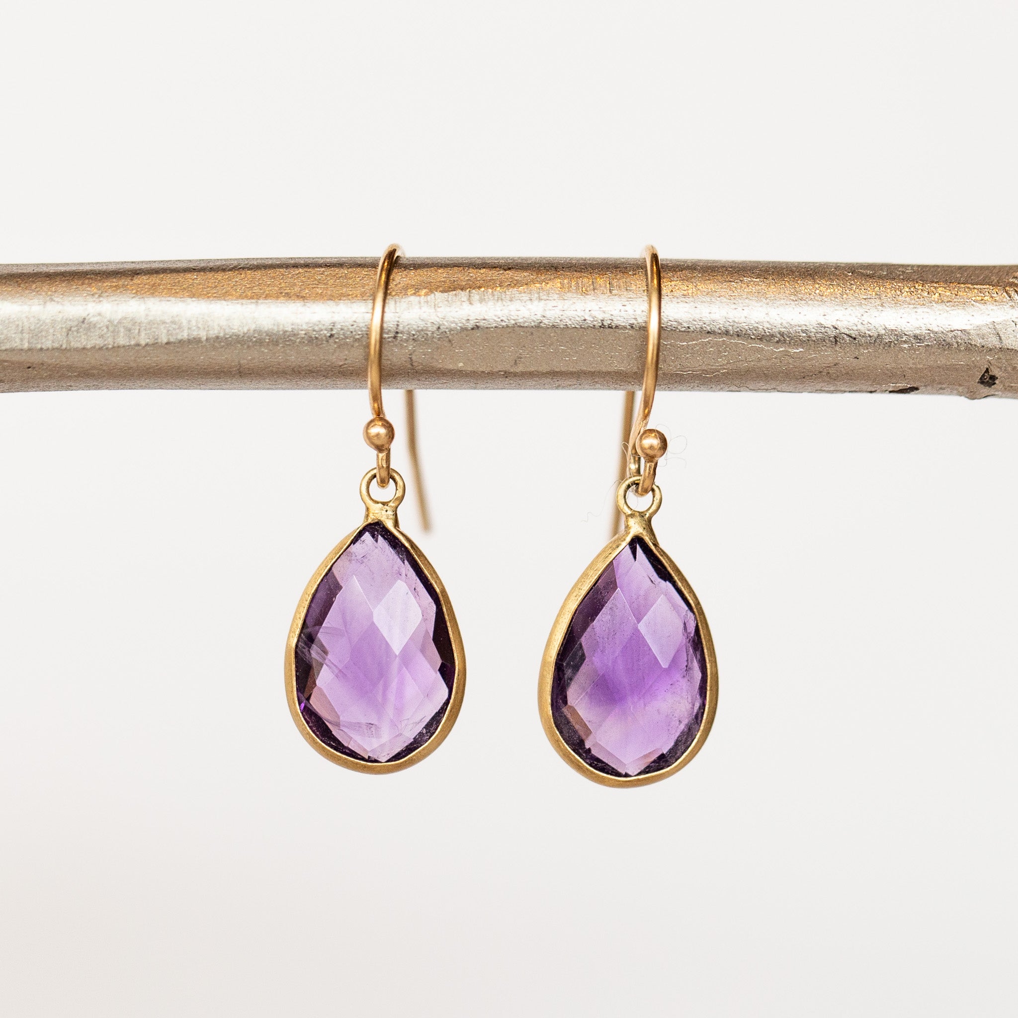 Teardrop on sale amethyst earrings