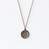 Blackened Sterling Disc Diamonds Necklace