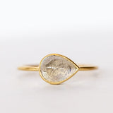 Teardrop Labradorite Cabochon Ring