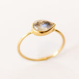 Teardrop Labradorite Cabochon Ring
