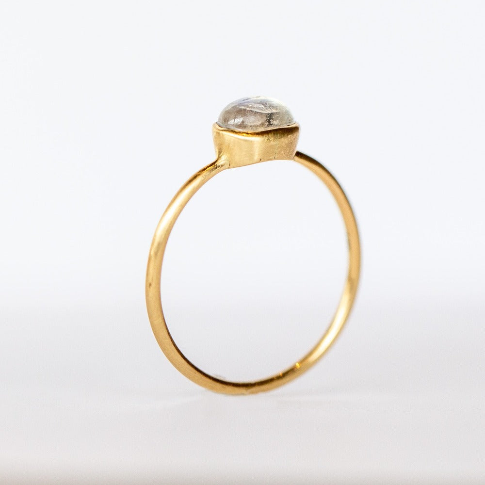 Oval Small Moonstone Cabochon Ring