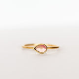 Small Teardrop Pink Tourmaline Ring
