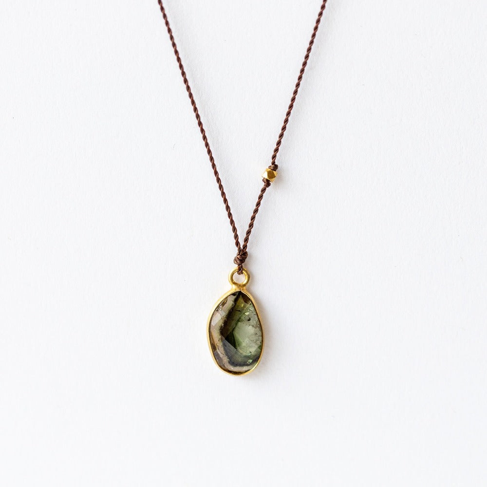 Asymmetrical Watermelon Tourmaline Necklace