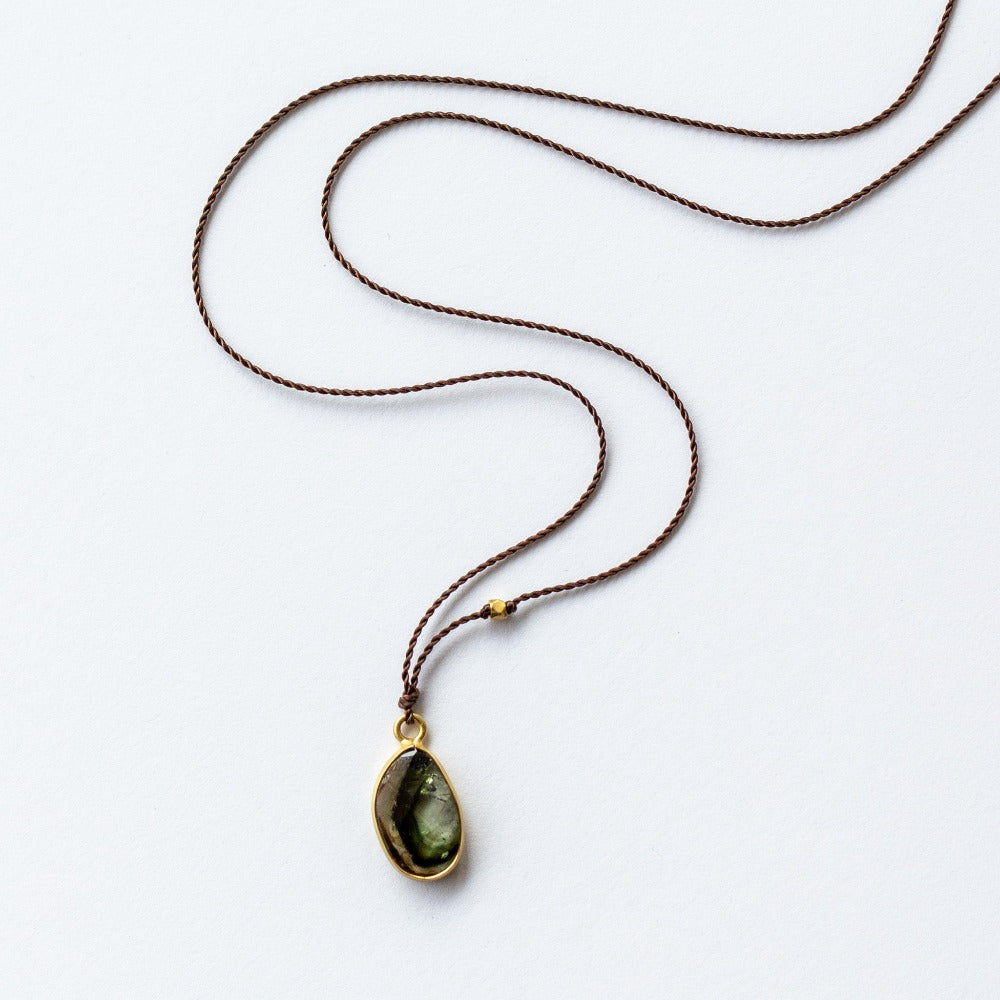 Asymmetrical Watermelon Tourmaline Necklace