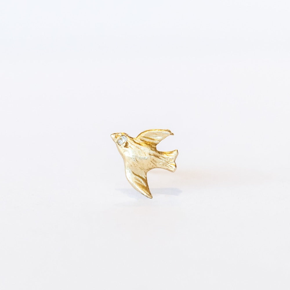 Victoria Cunningham | Bird Stud Earring with Diamond (Single)