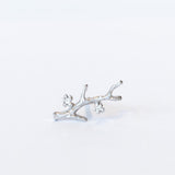 Victoria Cunningham | White Gold Branch Stud Earring with Diamond (Single)