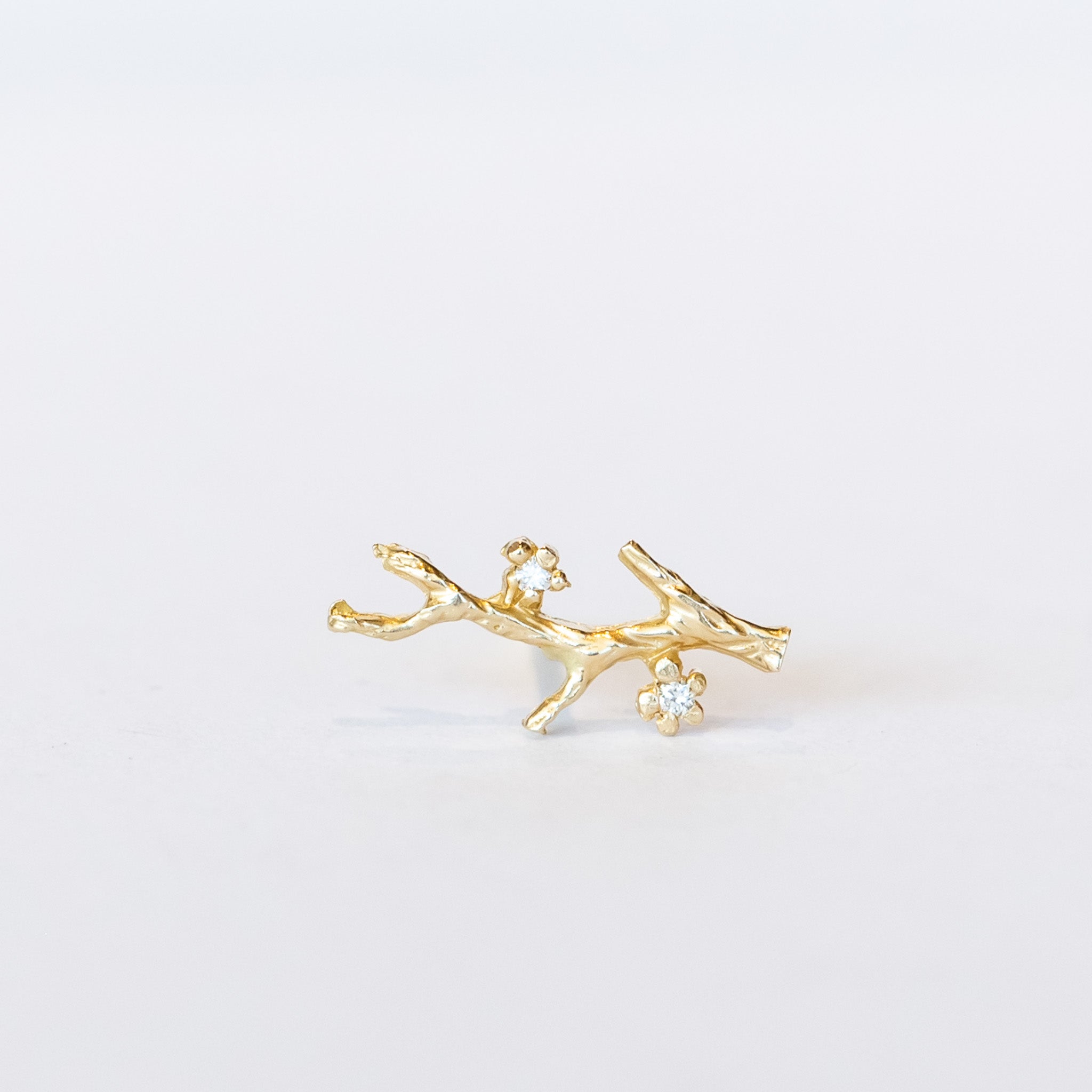 Victoria Cunningham | Branch Stud Earring with Diamonds (Single)