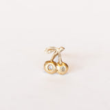 Victoria Cunningham | Cherry Stud Earring with Diamond (Single)
