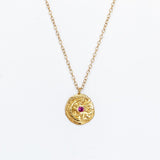 Victoria Cunningham | Crescent Star Necklace with Pink Sapphire