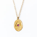 Victoria Cunningham | Crescent Star Necklace with Pink Sapphire