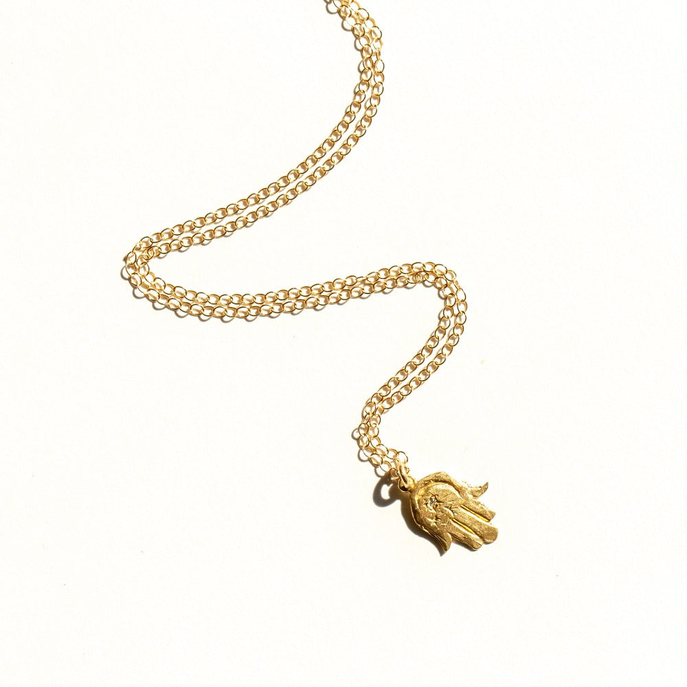 Victoria Cunningham | Hamsa Crescent Moon Necklace