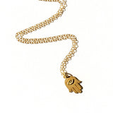 Victoria Cunningham | Hamsa Necklace with Diamond Eye