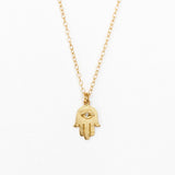 Victoria Cunningham | Hamsa Necklace with Diamond Eye