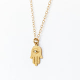 Victoria Cunningham | Hamsa Necklace with Diamond Eye