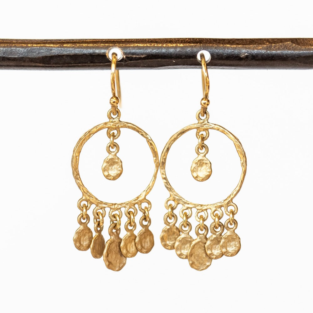 Victoria Cunningham | Dangling Golden Flake Hoop Earrings
