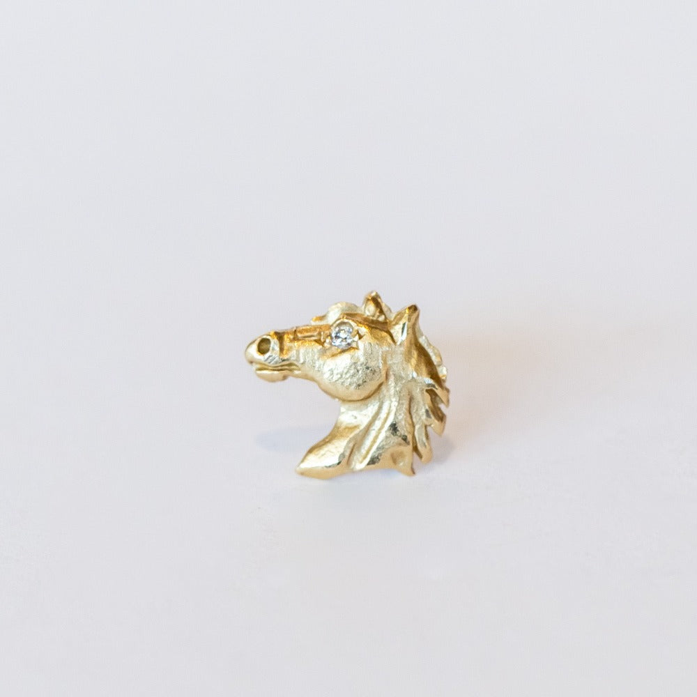 Victoria Cunningham | Horse Stud Earring with Diamond (Single)