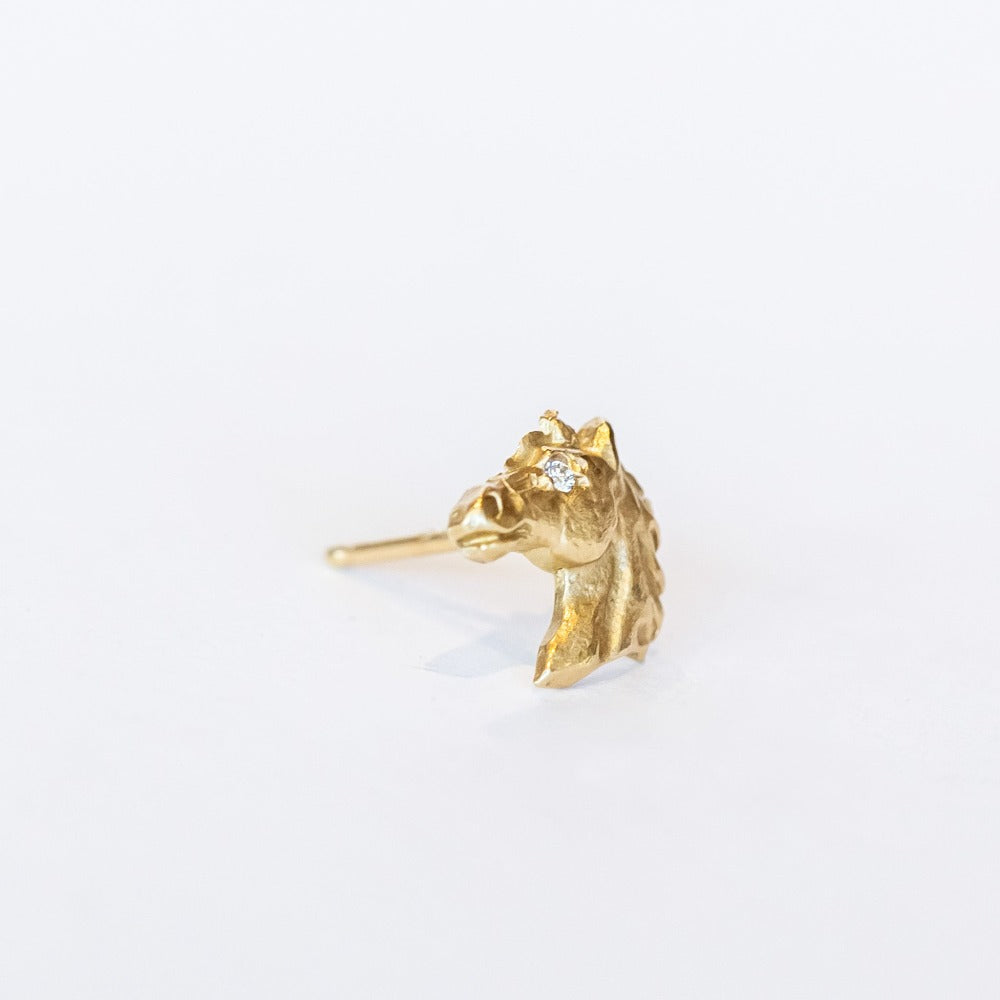 Victoria Cunningham | Horse Stud Earring with Diamond (Single)