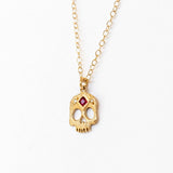 Victoria Cunningham | Third Eye Skull Necklace with Ruby