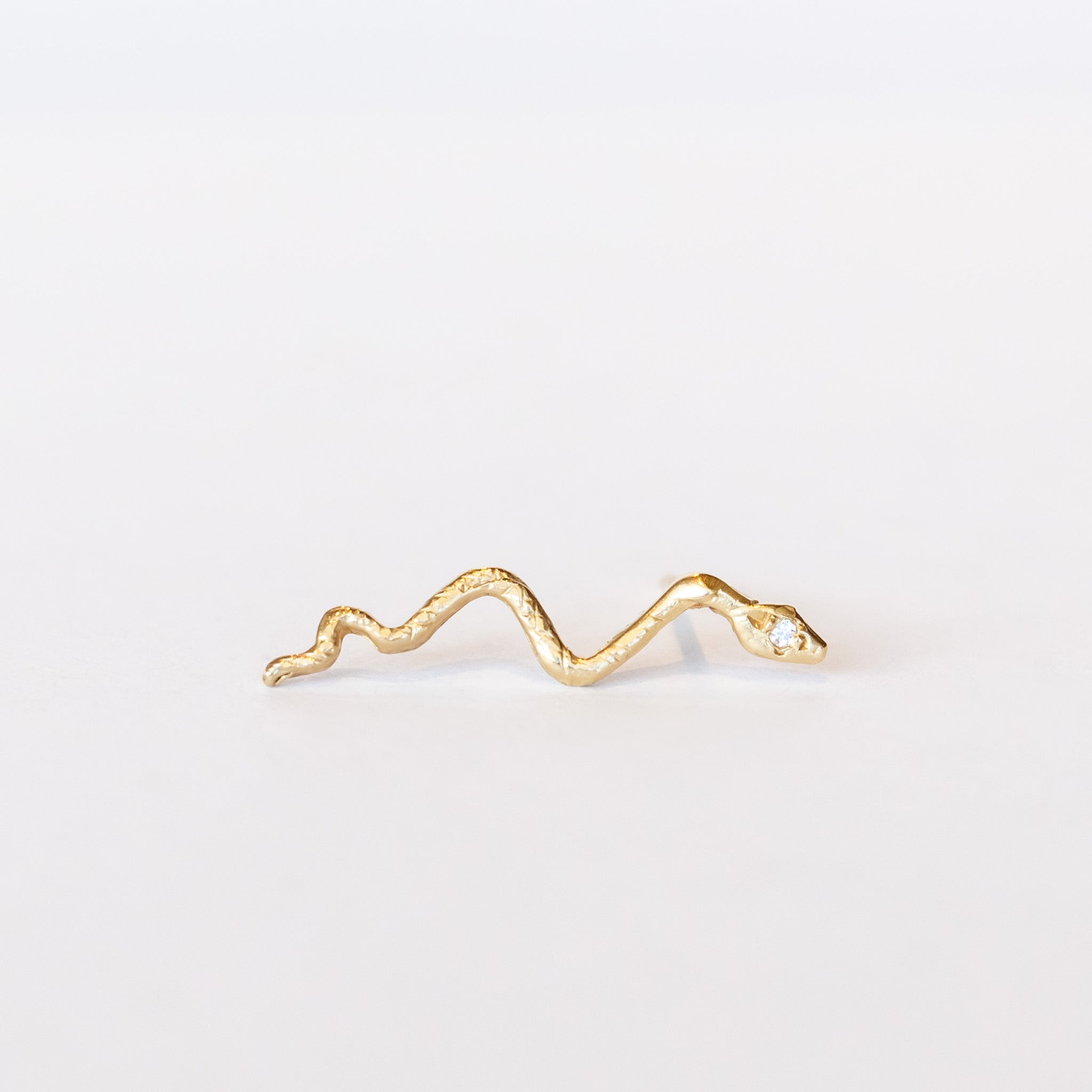 Victoria Cunningham | Snake Stud Earring with Diamond (Single)