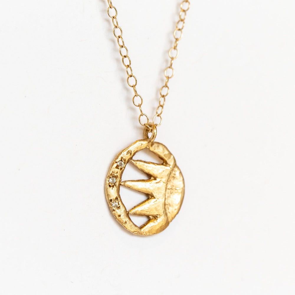 Victoria Cunningham | Sunbeam and Moon Diamond Necklace
